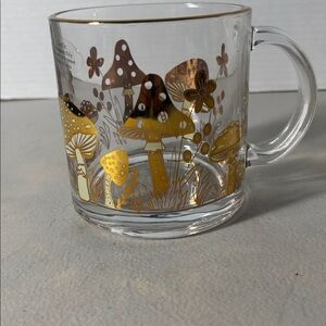 Gold Mushroom Glass Coffee Mug - Home Kitchen